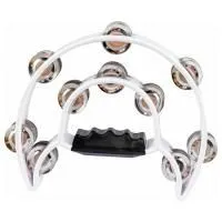 EASTTOP DF103 WHITE Тамбурин двойной полукруг, пластик, 10 пар сдвоенных джинглов, цвет белый