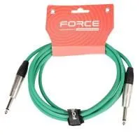 FORCE FGC-09/3 GR Шнур инструментальный Jack 1/4"(прямой) ⇔ Jack 1/4"(прямой), 3 метра зелёный
