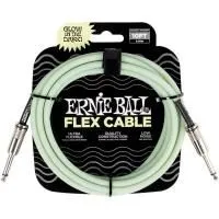 Ernie Ball 6434 Шнур гитарный серии Flex, JACK 1/4" (прямой) ⇔ JACK 1/4" (прямой), 3м., чёрный