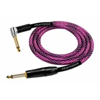 Kirlin IWB-202BFGL 3M WBP Шнур гитарный JACK 1/4"(прямой) ⇔ JACK 1/4"(угловой), 3м, фиолетовая волна