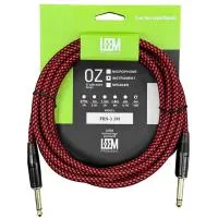 LEEM FRS-3(RD/BK) Шнур инструментальный JACK 1/4"(прямой) ⇔ JACK 1/4"(прямой), 3 м., красный/черный