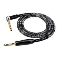 Kirlin IWB-202BFGL 6M WBW Шнур гитарный JACK 1/4"(прямой) ⇔ JACK 1/4"(угловой), 6м., чёрная волна