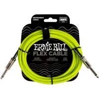 Ernie Ball 6414 Шнур гитарный серии Flex, JACK 1/4" (прямой) ⇔ JACK 1/4" (прямой), 3м, зелёный неон