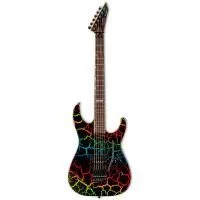 ESP LTD MIRAGE DELUXE '87 RBCRK Электрогитара 6-струнная, черная, с рисунком Rainbow Crackle ESP LTD MIRAGE DELUXE '87 RBCRK Электрогитара 6-струнная, черная, с рисунком Rainbow Crackle