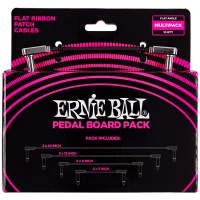 Ernie Ball 6224 Набор из 10-х патчей JACK 1/4" (угловой) ⇔ JACK 1/4" (угловой) разной длины, чёрные