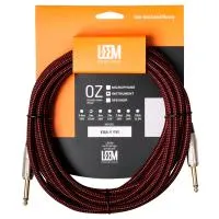 LEEM FBS-5(BK/RD) Шнур инструментальный JACK 1/4"(прямой) ⇔ JACK 1/4"(прямой), 5 м., черный/красный