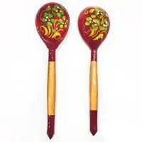 ХОХЛОМА LHL6802 Ложка деревянная, чайная, роспись "Краснушка"