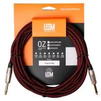 LEEM FAS-5(BK/RD) Шнур инструментальный JACK 1/4"(прямой) ⇔ JACK 1/4"(прямой), 5 м., черный/красный