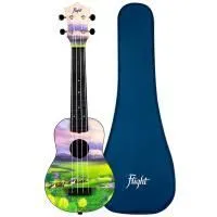 Flight TUS40 VIEW Укулеле Travel, сопрано, с рисунком, чехол в комплекте
