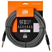 LEEM FRS-5(WH/BK) Шнур инструментальный JACK 1/4"(прямой) ⇔ JACK 1/4"(прямой), 5 м., белый/черный