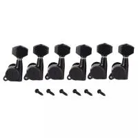 Gotoh SG381-07-B-(L6) Комплект колков (6 в линию), черные, маленькая ручка