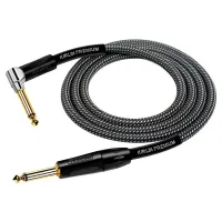 Kirlin IWB-202BFGL 3M CA Шнур гитарный JACK 1/4"(прямой) ⇔ JACK 1/4"(угловой), 3 метра, серый карбон