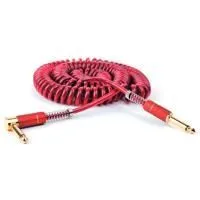 True magic TES005/3M Шнур гитарный витой JACK 1/4"(прямой) ⇔ JACK 1/4"(угловой), 3 метра, красный