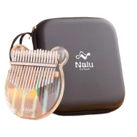 NALU NK-RBE Калимба "медвежонок" из прозрачного радужного акрила, ключ и чехол в комплекте