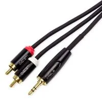 KUPFERN KFYC18 1M Шнур аудио mini-JACK 1/8" (stereo) ⇔ 2хRCA(male), длина 1 метр