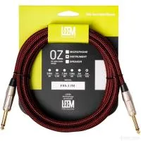 LEEM FBS-3(BK/RD) Шнур инструментальный JACK 1/4"(прямой) ⇔ JACK 1/4"(прямой), 3 м., черный/красный