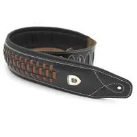 SOLDIER STP-GL-061 04 Ремень для гитары натуральная кожа + подплечник, черный (коричневая шахматка)