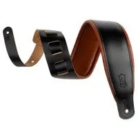 LEVY'S M26PD-BLK-TAN Amped Leather Series Ремень для гитары, кожаный, черный/коричневый