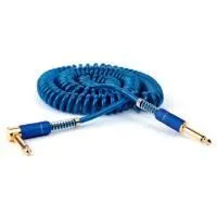 True magic TES003/3M Шнур гитарный витой JACK 1/4"(прямой) ⇔ JACK 1/4"(угловой), 3 метра, синий