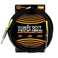 Ernie Ball 6472 Шнур инструментальный Silent JACK1/4"(прямой) ⇔ JACK1/4"(прямой), 3м, черный