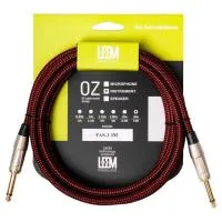 LEEM FAS-3(BK/RD) Шнур инструментальный JACK 1/4"(прямой) ⇔ JACK 1/4"(прямой), 3 м., черный/красный