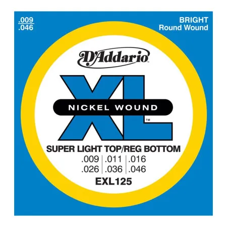 Набор струн для 6-струнной электрогитары D`ADDARIO EXL125