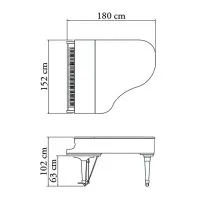 Kawai GX-2 WH/P Рояль кабинетный с банкеткой, длина 180см, белый полированный