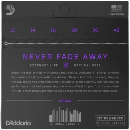 D'Addario XTE1149 Набор струн для 6-струнной электрогитары, размер 11-49