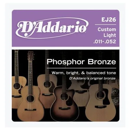 Набор струн для 6-струнной акустической гитары D`ADDARIO EJ26