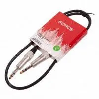 FORCE FLC-101/1 Шнур аудио stereo JACK 1/4"(male) <=> stereo JACK 1/4"(male), длина 1 метр