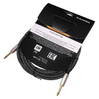 LEEM FAS-5(BK/WH) Шнур инструментальный JACK 1/4"(прямой) ⇔ JACK 1/4"(прямой), 5 м., черный/белый