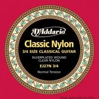 Набор струн для 6-струнной классической гитары D`ADDARIO EJ27N 3/4