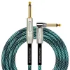Kirlin IWB-202PFGL 3M WBT Шнур гитарный JACK 1/4"(прямой) ⇔ JACK 1/4"(угловой), 3 м, бирюзовая волна