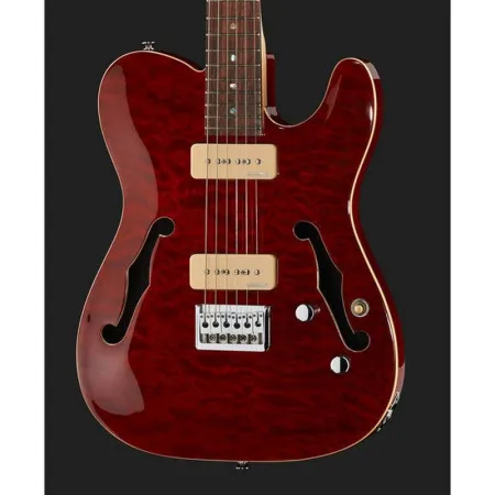 Harley Benton TE-90QM Trans Red полуакустическая гитара