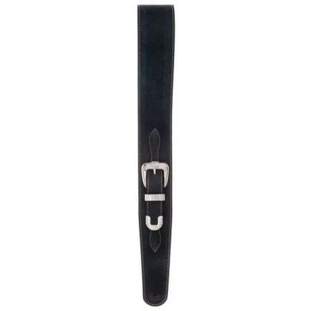 Planet Waves 25LBB00 Ремень для гитары, кожаный, черный, декоративная пряжка