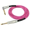Kirlin IWB-202PFGL 6M WPP Шнур гитарный JACK 1/4"(прямой) ⇔ JACK 1/4"(угловой), 6 м, розовая волна