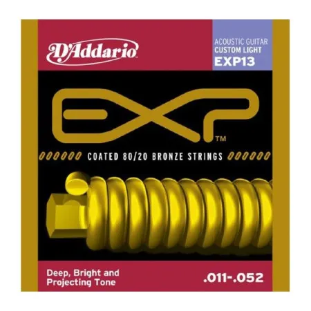 Набор струн для 6-струнной акустической гитары D`ADDARIO EXP13