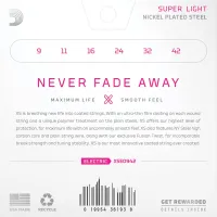 D'Addario XSE0942 Струны для электрогитары, серия XS, калибр: 09-42, Super Light