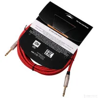 LEEM FAS-5(RD/BK) Шнур инструментальный JACK 1/4"(прямой) ⇔ JACK 1/4"(прямой), 5 м., красный/черный