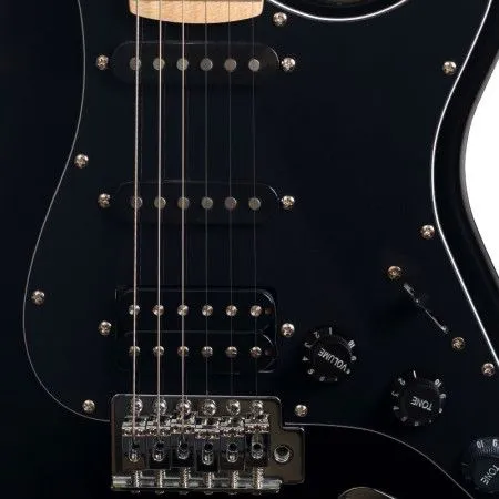 ROCKDALE Stars Plus HSS Maple Black электрогитара, стратокастер, H-S-S, тремоло бридж, цвет черный, 