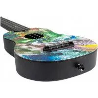 Flight ULTRA S-42 Underwater Укулеле сопрано с чехлом, рисунок - акварельные разводы