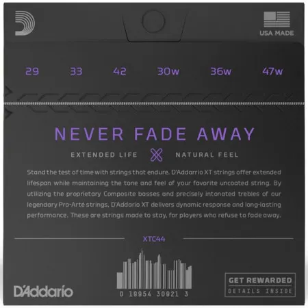 D'Addario XTC44 Набор струн для 6-струнной классической гитары, очень сильное натяжение, с покрытием