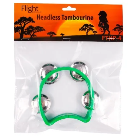 FLIGHT FTHP-4 GR Тамбурин без мембраны, 4 пары джинглов, цвет зеленый