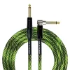 Kirlin IWB-202BFGL 6M WBG Шнур гитарный JACK 1/4"(прямой) ⇔ JACK 1/4"(угловой), 6 м., зелёная волна