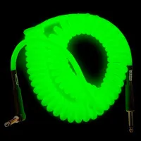 Dunlop DCICG15R Шнур гитарный витой JACK1/4"(прямой) ⇔ JACK1/4"(угловой), 4.6м, светящийся в темноте