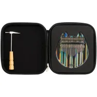 NALU NK-RCT Калимба "котик" из прозрачного радужного акрила, ключ и чехол в комплекте