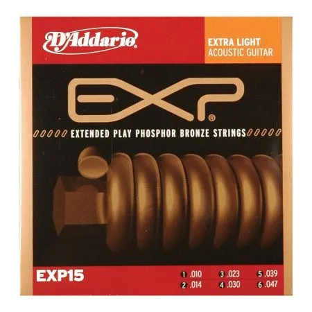 Набор струн для 6-струнной акустической гитары D`ADDARIO EXP15