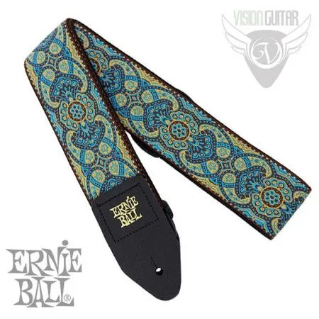 Ernie Ball 4098 Imperial Paisley Jacquard ремень для электрогитары, полипропилен, кожаные наконечник