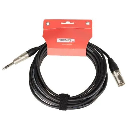 FORCE FMC-07/6 Шнур балансный JACK 1/4" stereo (male) ⇔ XLR (male), 6 метров