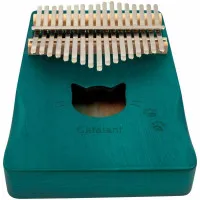 BEE EK05 Калимба 17 язычков, красное дерево, резонаторное отверстие КОТИК, цвет синий, аксессуары
